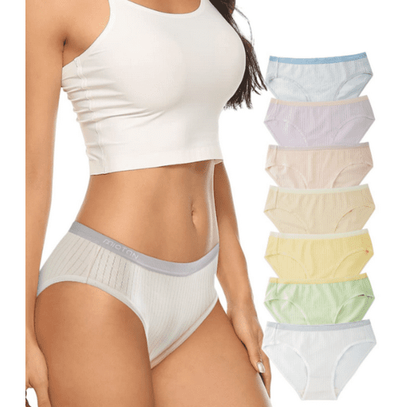 MIOTAN Women's Seamless No Show Bikini Panties - Soft Stretch Comfortable Underwear, 7 Pack (M-XXL)