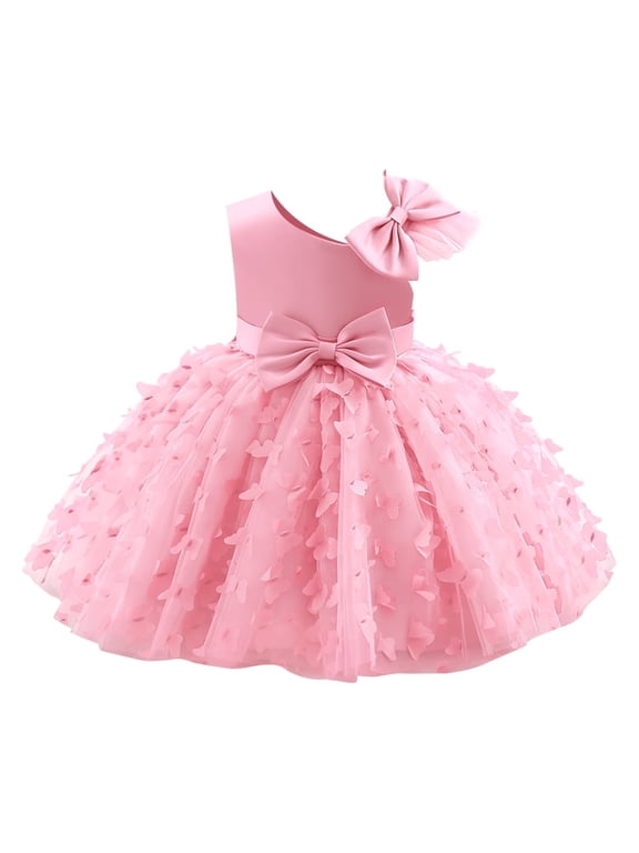 Baby Girl Bow Ballet Dress—Princess-Style Dress for Flower Girls, Weddings, Beauty Pageants, and Birthday Parties