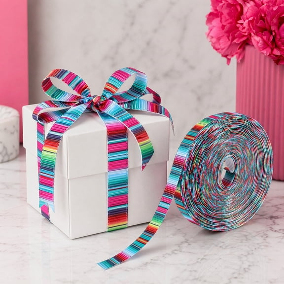 MIPCASE Multi-Color Polyester Decorative Ribbon Roll for Crafts, Wrapping, Party Decorations, Projects, and More