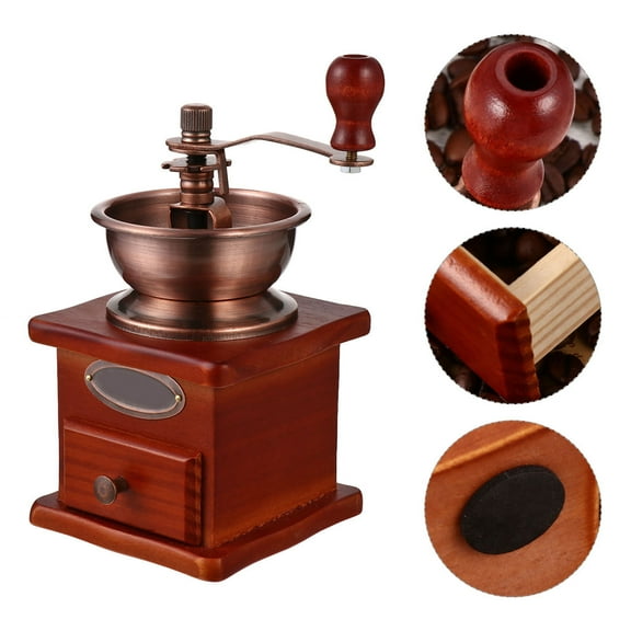 MIPCASE Coffee Bean with Wooden Drawer and Ceramic Mill - Freshly Ground Coffee Maker for Home Brewing