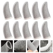 MIPCASE Thumb Sleeves for Gaming Silver Fiber Finger Covers Gamers Mobile Gaming 10 Pcs