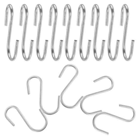 MIPCASE 100 Pcs S Storage Hooks for Scarfs Hanging with Heavy Duty Zinc Coat Silver