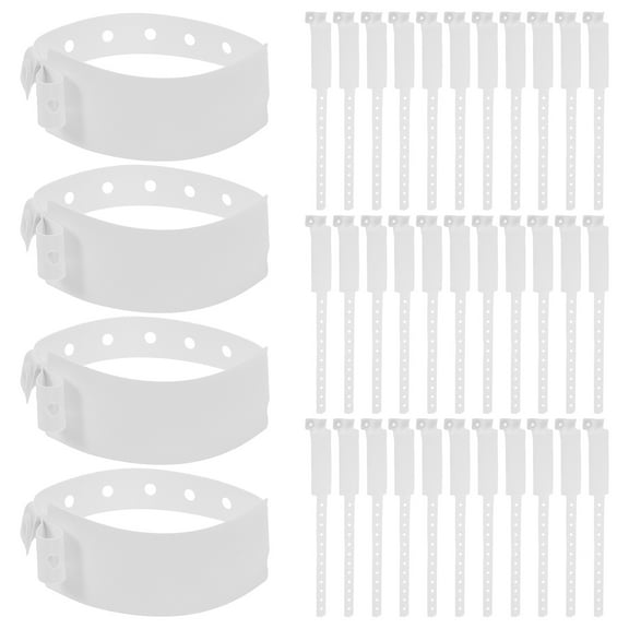 MIPCASE 100Pcs Writable White PVC Wristbands for Hospital Patient Information Tracking