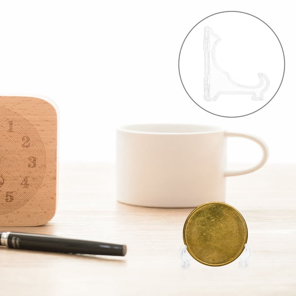 MIPCASE 10Pcs Acrylic Badge Display Holders Transparent Triangle Storage Racks for Display and Storage