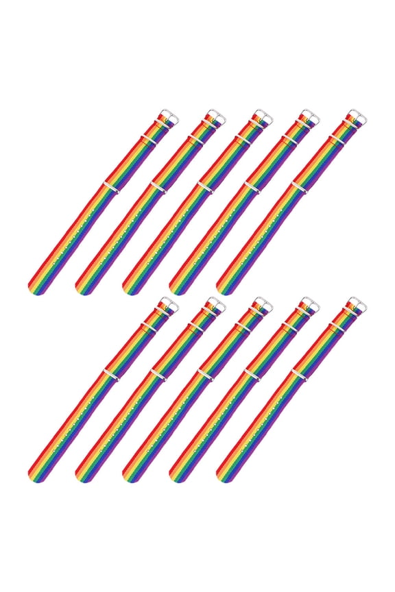 10Pcs Colored Bracelets Multi Canvas Alloy Jewelry Decoration for Women Parties