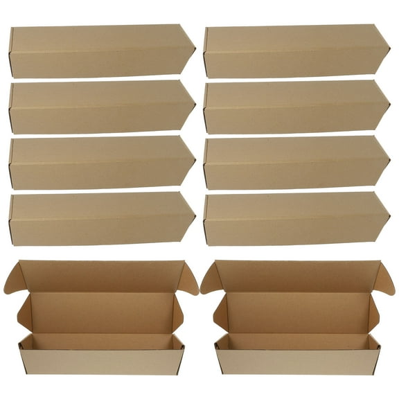 MIPCASE 10Pcs Mailing Tube Kraft Paper Triangle Box Packaging Shipping Container 13.8*3.1*3.1in