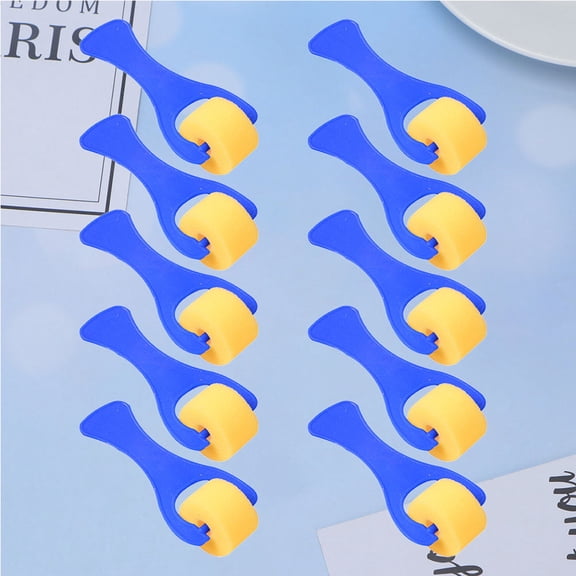 MIPCASE 10Pcs Paint Roller Kit Blue Cylindrical Plastic Sponge for Kids Graffiti Supplies