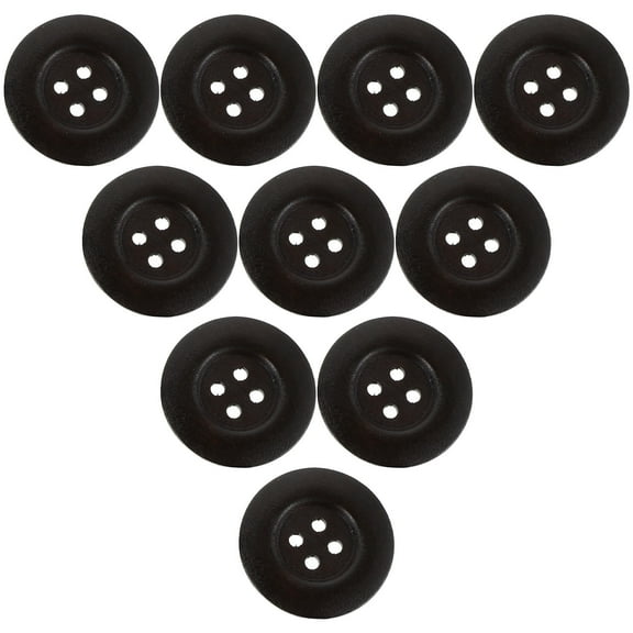 MIPCASE 10Pcs Wood Buttons for Sewing Crafts Dark Brown Simple Decorative Buttons