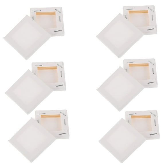 MIPCASE 12Pcs White Stretched Canvas Panels with Wrapped Corners for Oil Drawing