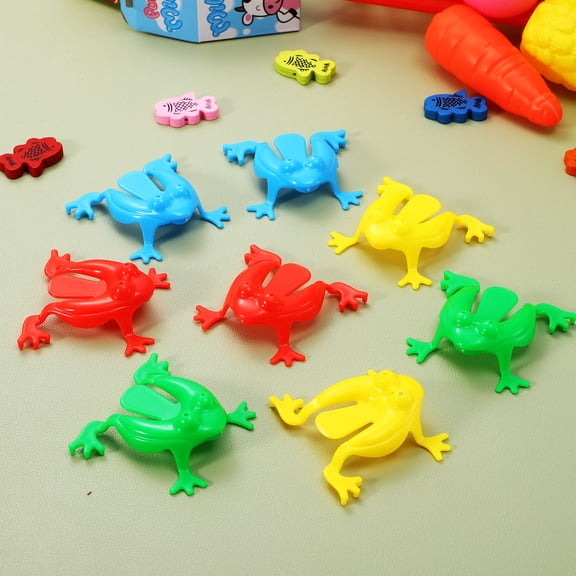 MIPCASE 16 Pcs Plastic Hopping Frogs Assorted Color for Parties and Indoor Entertainment