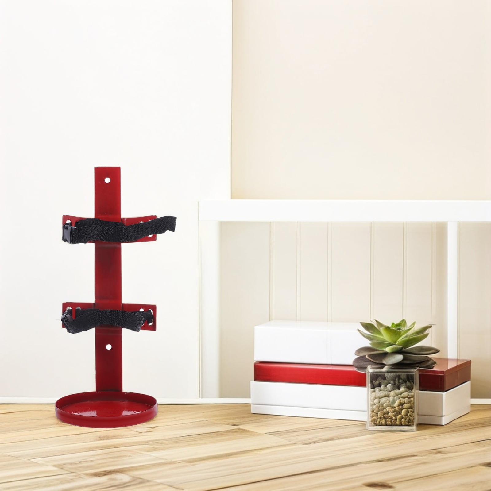 MIPCASE Iron Fire Extinguisher Rack Red Wall Mount Durable Easy Install 1Pc