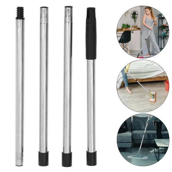 MIPCASE Black Stainless Steel Adjustable Mop Handle with Threaded End for Versatile Cleaning Tools and Household Use