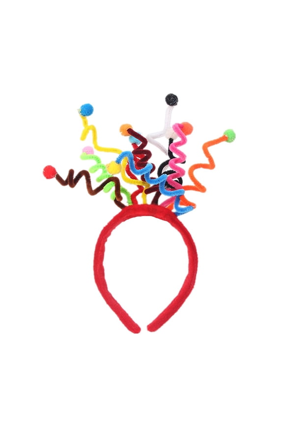 1Pc Multi Color Fuzzy Ball Hair Hoop Unique Tentacle Headband Ideal Carnival Party Accessory