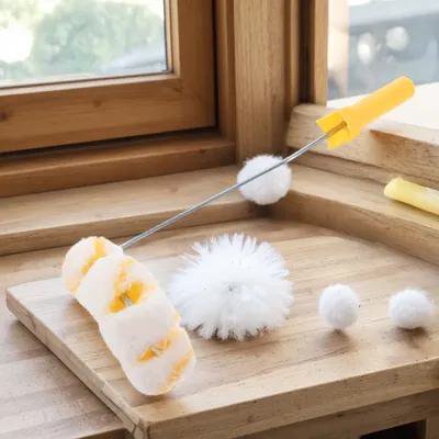 MIPCASE 1Pc Yellow Wheels Roller Brush for Home Firefighting and Tube Painting