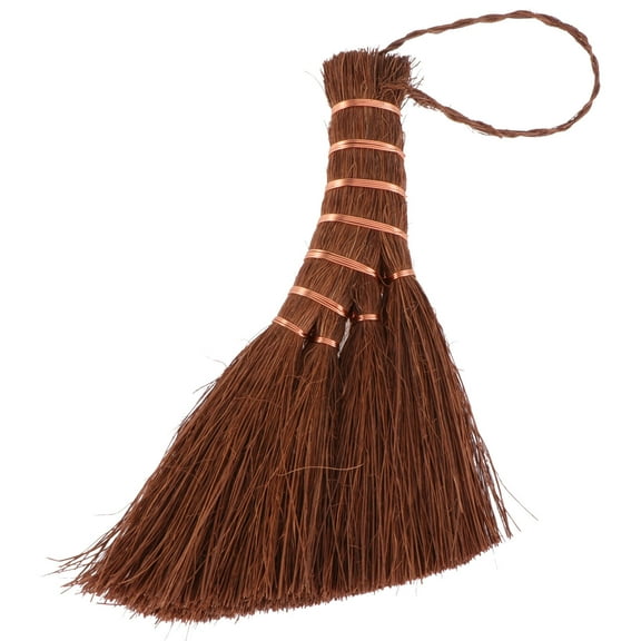 MIPCASE 1Pc Small Broom Tool Brown Lightweight Natural Palm for Home Use Cleaning