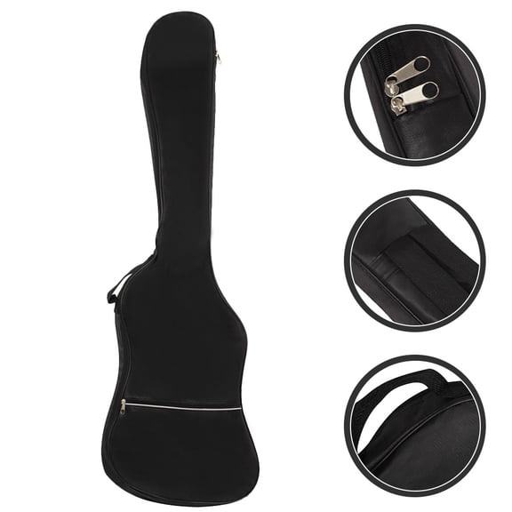 MIPCASE Black Oxford Cloth Portable Bass Guitar Case with Extra Storage Compartments for Unisex Musicians