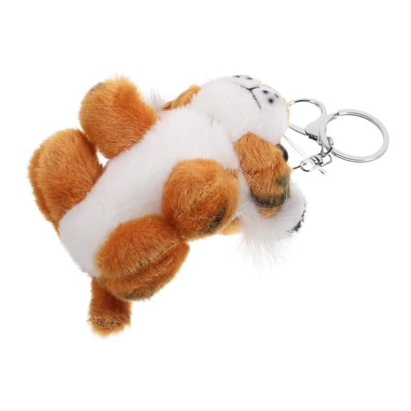 MIPCASE 1Pcs Tiger Keychain Ornament Stuffed Animal Bag Charm Deep Brown Backpack Decoration for Kids