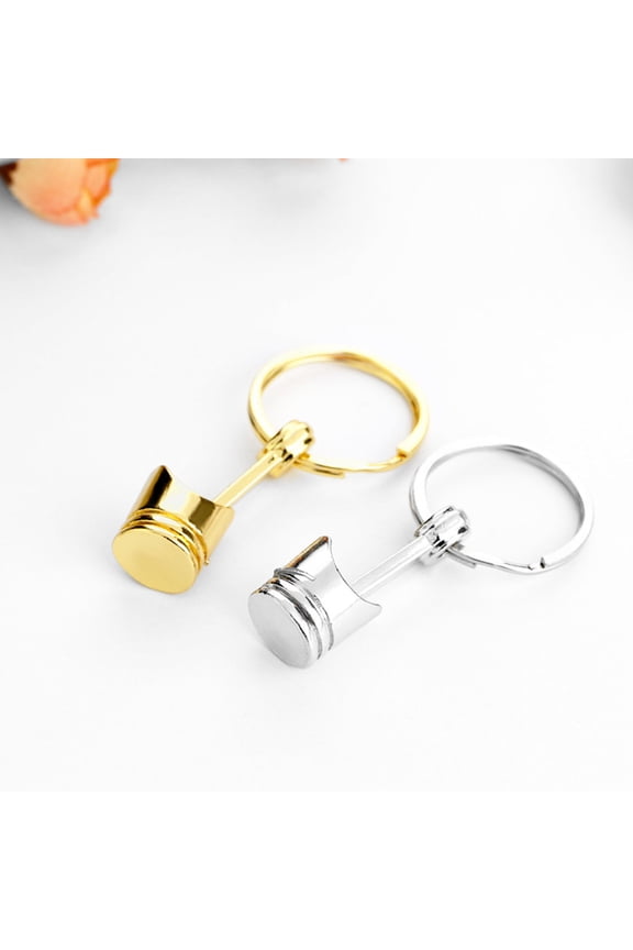 1Set Creative Car Keychain Featuring Metal Piston Shape Suitable for Any Occasion