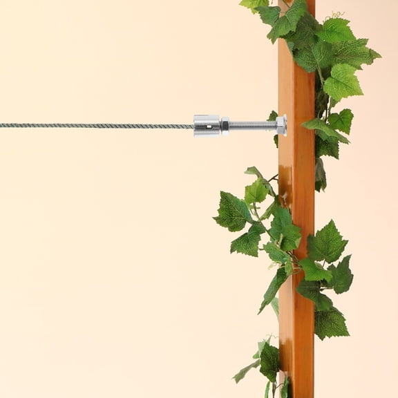 MIPCASE Outdoor Metal Trellis Screw with Wire Rope Clamp for Garden Plants