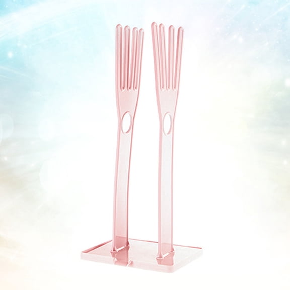 MIPCASE 1Pc Multi Functional Drain Rack Rubber Gloves Storage Rack Dish Cloth Shelf for Kitchen Home in Pink