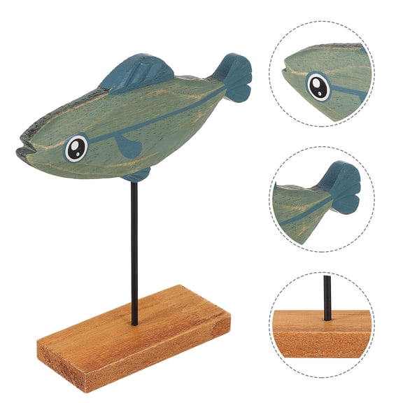 MIPCASE 1Pc Simulated Fish Decor Wooden Fish Model Assorted Color for Desktop Adornment