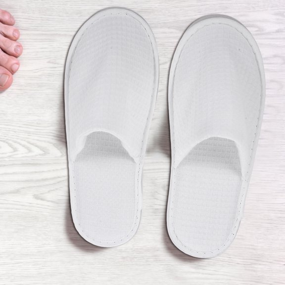 MIPCASE 2Pairs Comfortable Disposable Slippers White Breathable for Travel Hotel Salon and Home Use