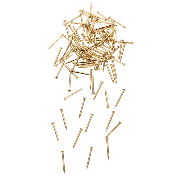 MIPCASE 200 Pieces Copper Nails in Golden Brass Finish for Woodworking, Home Repair, and Projects