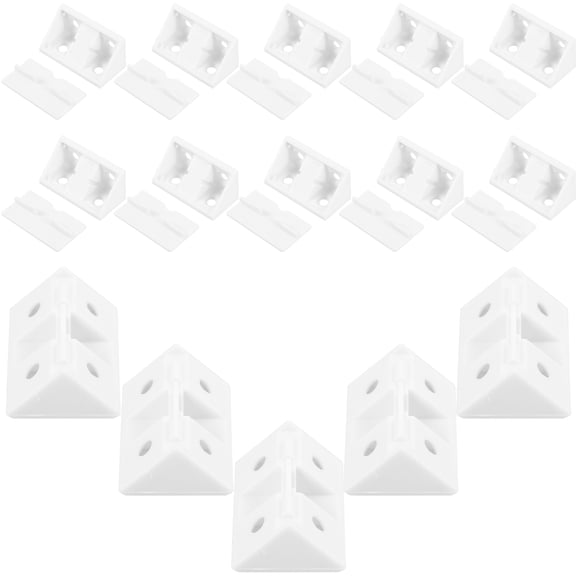 MIPCASE White Plastic Corner Braces for Phone Support in Cabinets 20Pcs