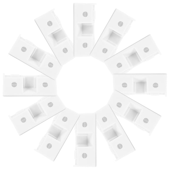 MIPCASE 20Pcs Cabinet Right Angle Plastic Brackets White for Shelf and Countertop Support