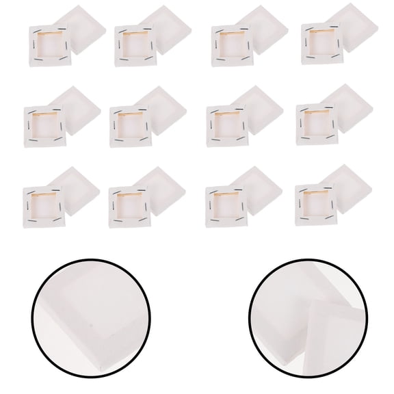 MIPCASE 24Pcs Painting Canvas Panels with Wrapped Corners Firm Wooden Frames for Creative Art