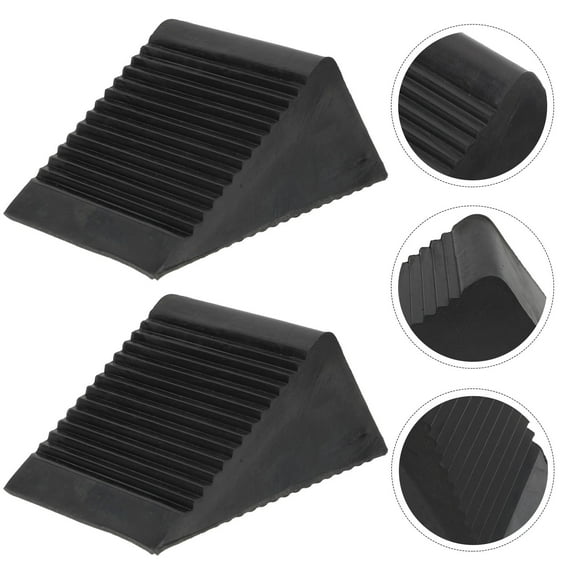 MIPCASE 2Pcs Heavy Duty Rubber Wheel Chocks Car Stop Blocks for Vehicle Stability
