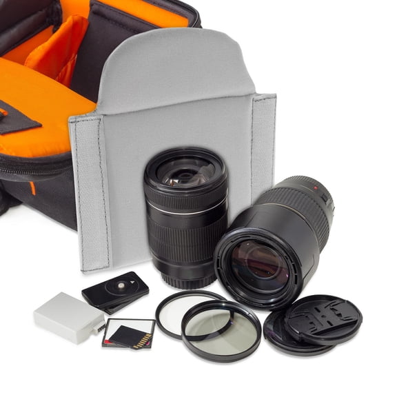 MIPCASE 2Pcs Camera Protective Bag Insert Grey Padded for Portable Space Utilization in Outdoor Photography