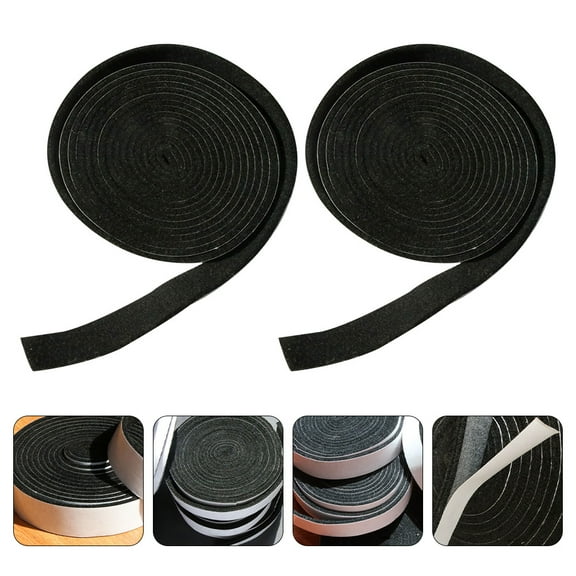 MIPCASE 2Pcs Felt Strips with Adhesive Backing Black Polyester Fiber Door and Window Sealing Strip Households