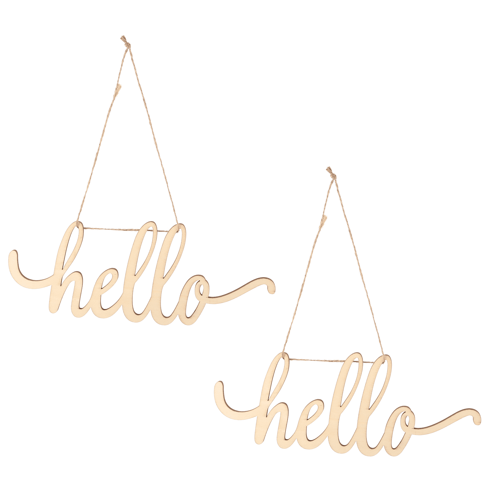 MIPCASE 2Pcs Hello Signs for Home Decor Beige Wall Art for Families 12 ...