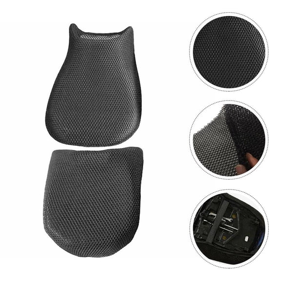 MIPCASE  Motorcycle Seat Cover Black Polyester Heat Insulation 2Pcs