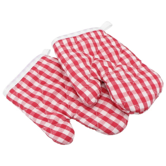 MIPCASE Set of 2 Red Oven Gloves for Baking, Premium Kitchen Gloves for Cooking and BBQ