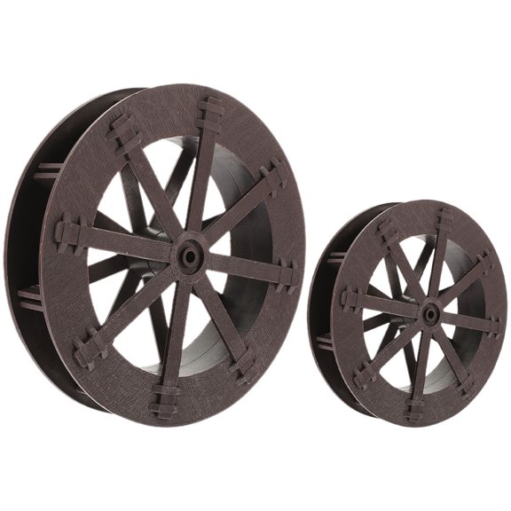MIPCASE Micro Water Wheel Fountain Decor for Fish Tank and Aquarium Dark Brown Plastic 2Pcs