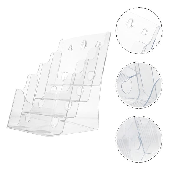 MIPCASE 2-Pack Clear Plastic Brochure Holders with 4-Tier Display Stand for Office Paper Organization and Display