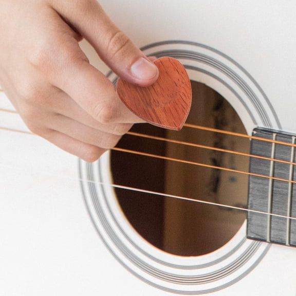 MIPCASE Guitar Picks for Acoustic Guitar Brown Wood 2Pcs