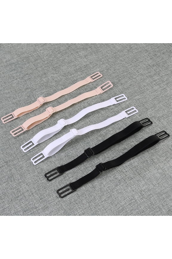 3 Pair Elastic Clip Strap Nylon White Simple for Women Sports and Exercising