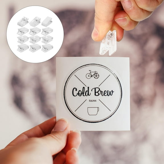 MIPCASE 30Pcs Clear Self Adhesive Spring Clips for Office Trade Shows and Wall Tapestries