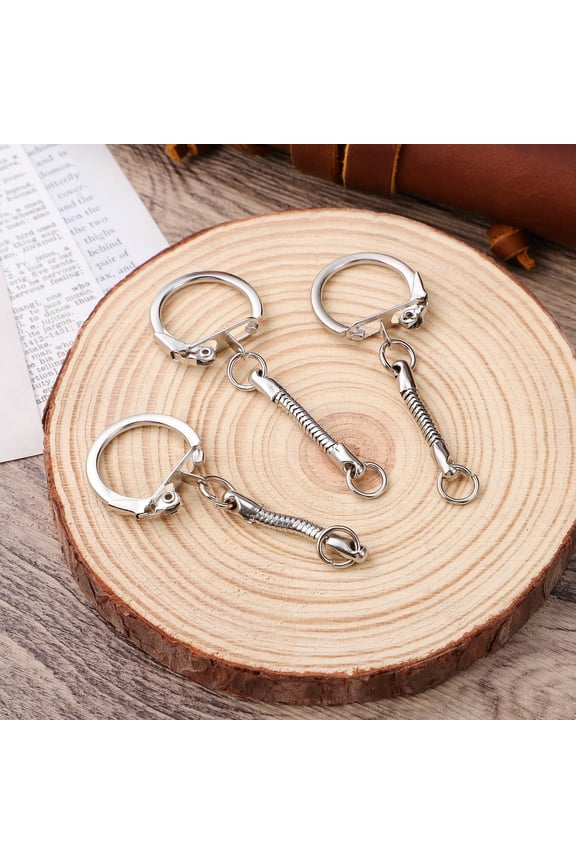 30Pcs Snake Chain Key Rings with Strong Locking Clasp for Craft Projects