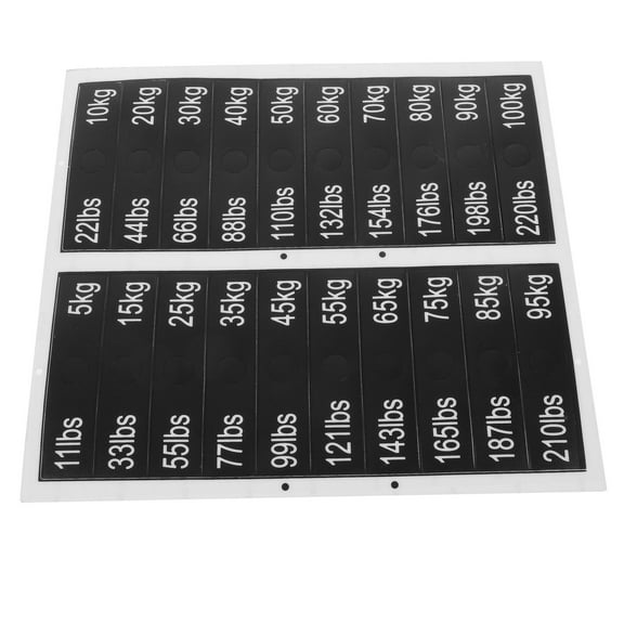 MIPCASE Self Adhesive Weight Sticker Labels for Gym Equipment Black and Easy to Remove