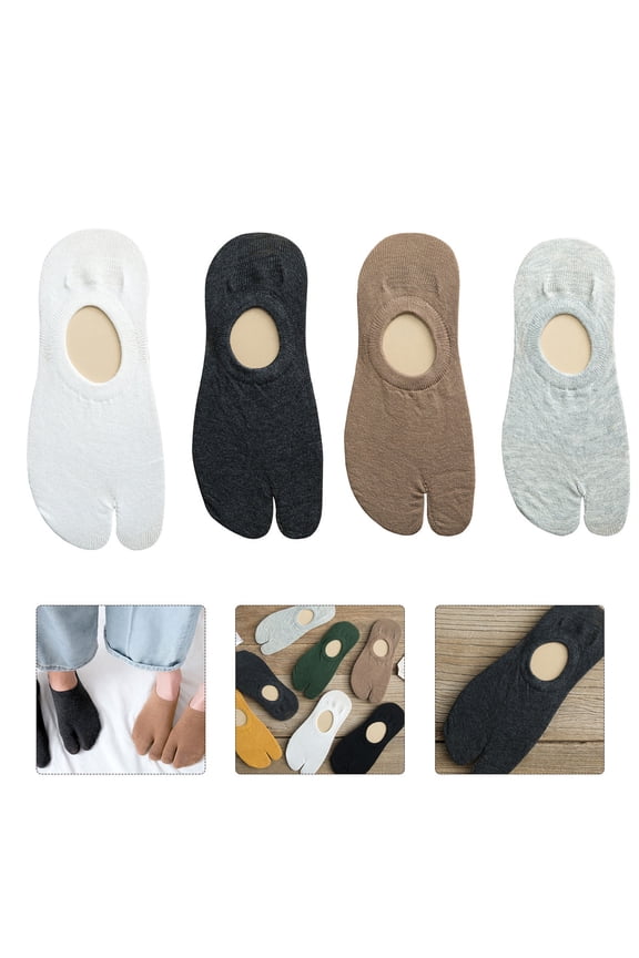 Cotton Low Cut Sock Man 4 Pairs Toe Protection for Sports Activities