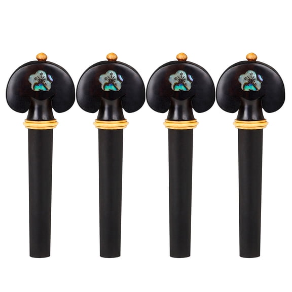 MIPCASE Durable Black Plastic Violin Tuning Pegs Set for Music Instrument Maintenance 4Pcs 3/4 and 4/4 Size