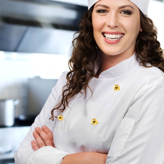 MIPCASE 50pcs Simple Elegance Plastic Buttons for Jackets Golden Round Ball Shape for Workwear