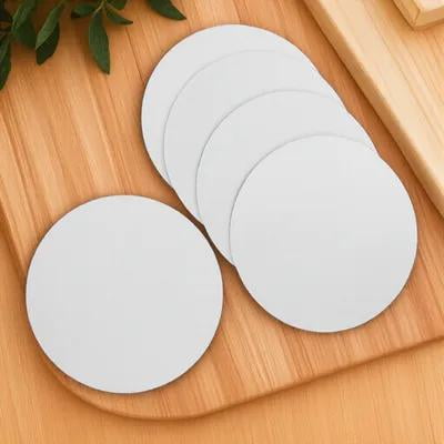 MIPCASE 5-Pack White Sublimation Mouse Pads with Non- Rubber Base, Comfortable Office Desk Mats for Custom Printing