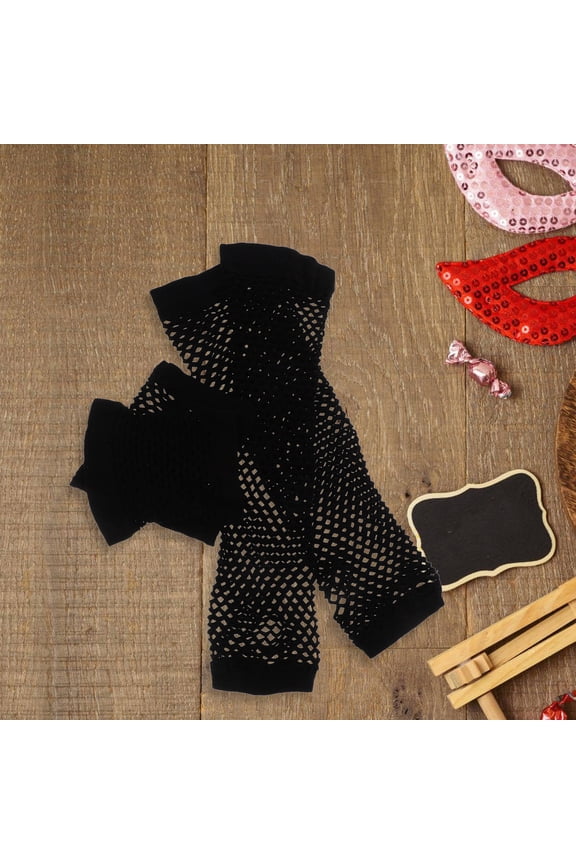 6 Pairs Black Fishnet Gloves For Women Hollowed Out Mesh Dinner Party Accessory