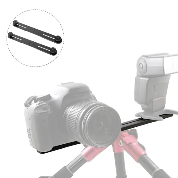 MIPCASE 2Pcs Black Mic Mount Bar with 1 4 Inch Screw Hole for Camera Flash and Microphone Stand