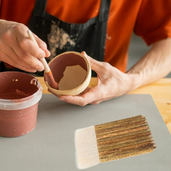 MIPCASE Back to School 2pcs Glue Brush Hake Brushes with Multi Color for Pottery Creative Experience